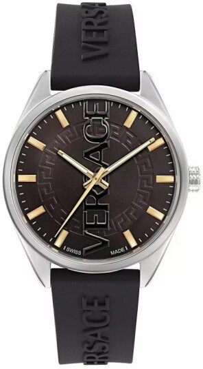 Versace Herreklokke VE3H00723 V Vertical Sort/Gummi Ø42 mm Versace Herreklokke VE3H00723 V Vertical Sort/Gummi Ø42 mm