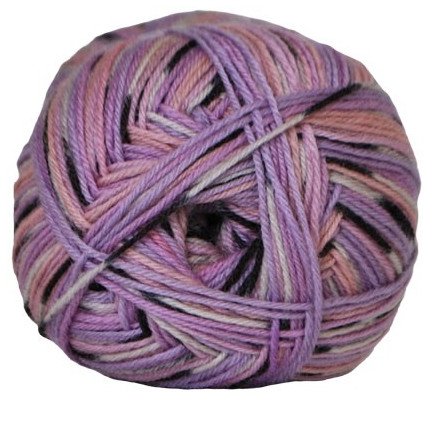 Hjertegarn Aloe Sockwool Sokkegarn 5050 Lilla/Lyssey Rød