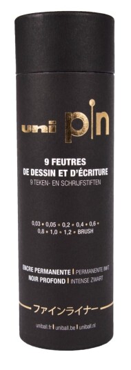 Uni The Tube Finerliner Black 9 pcs 401228