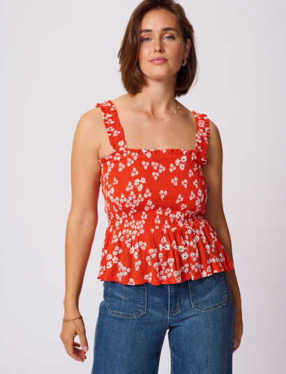 Kaffe Kaamber Smock Top - Red - 38 Kaffe Kaamber Smock Top - Red - 38