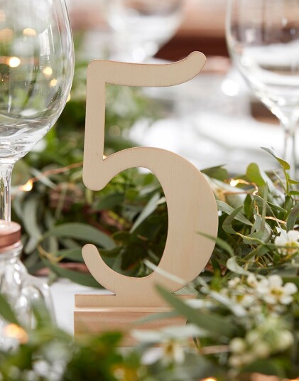 Ginger Ray Bordnummer 1 til 12 i Tre med Stativer Botanisk Bryllup