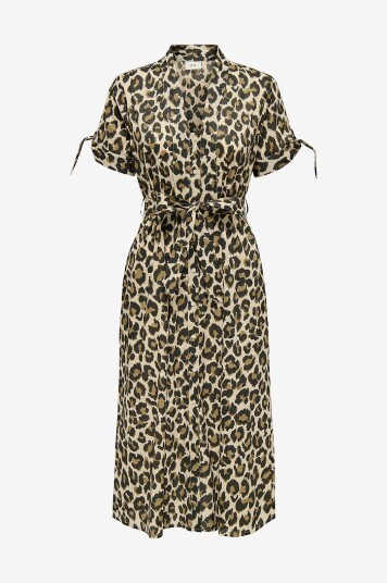 JDY - Skjortekjole jdyeonora 2/4 Midi Shirt Dress Wvn - Beige