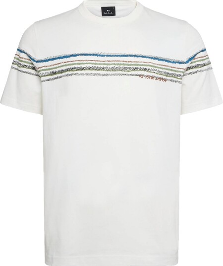 PS Paul Smith Mens Reg Fit T Shirt Stripe 02_OFF WHITE L