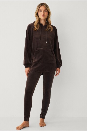 Ellos Collection Leggings i velur Brun