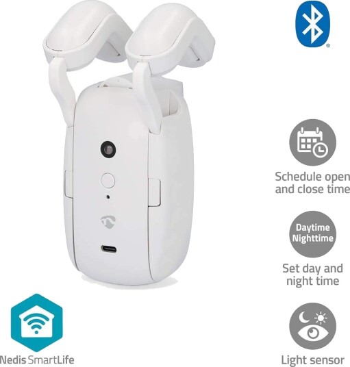 SmartLife Gardinrobot | Stangskinne | Draper / Gardiner | Batteri drevet / USB Strøm | 4000 mAh | Bluetooth® | Hvit SmartLife Gardinrobot | Stangskinne | Draper / Gardiner | Batteri drevet / USB Strøm | 4000 mAh | Bluetooth® | Hvit