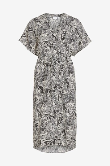 Vila - Kjole viLimia Kiw S/S V-neck Midi Dress - Svart Vila - Kjole viLimia Kiw S/S V-neck Midi Dress - Svart
