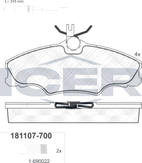 Bremseklosser sett ICER 181107-700