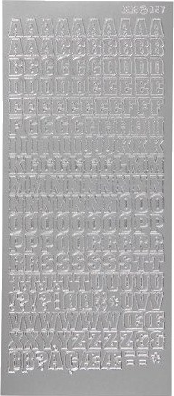 Diverse Klistremerker Bokstaver Ark 10X23 Cm Sølv 1 Ark