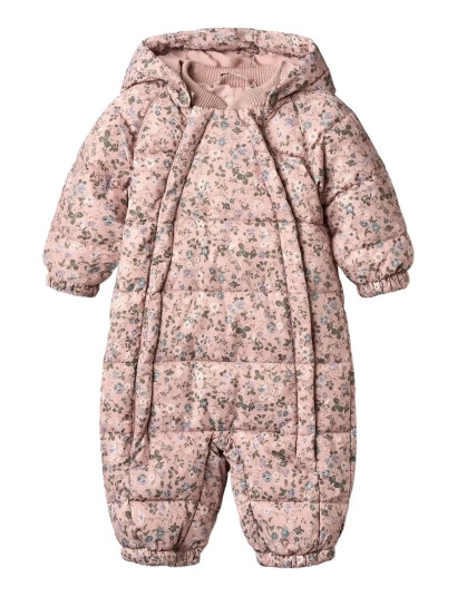 Wheat Puffer Baby Suit Edem Pink 0-3M