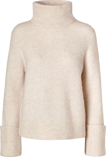 Selected Femme Genser slfSia Ras LS Knit High Neck Grå