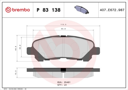 Bremseklosser BREMBO P 83 138 Bremseklosser BREMBO P 83 138