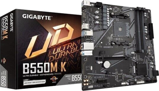 Gigabyte B550M K Micro ATX Hovedkort med AM4 Socket og DDR4 Minne Gigabyte B550M K Micro ATX Hovedkort med AM4 Socket og DDR4 Minne