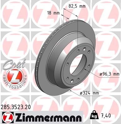 Bremseskive ZIMMERMANN 285.3523.20
