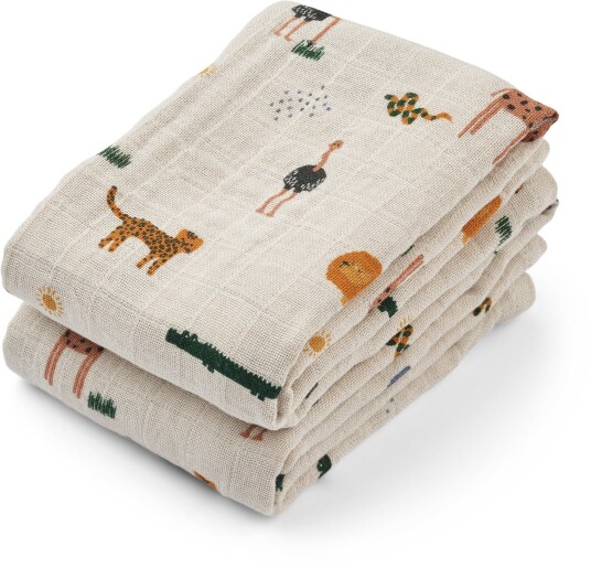LIEWOOD Lewis Musselinteppe 2-Pack Safari/Sandy LIEWOOD Lewis Musselinteppe 2-Pack Safari/Sandy