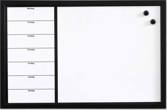 Magnetisk Naga Ugetavle Whiteboard 60X40 Cm Hvid - Dansk Tekst Magnetisk Naga Ugetavle Whiteboard 60X40 Cm Hvid - Dansk Tekst