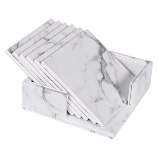 6x Glassbrikker med Holder - Firkantet 6x Glassbrikker med Holder - Firkantet
