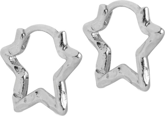 Enamel Copenhagen Hoops Organic Star Small   SILVER PLATED   14.5X 13MM