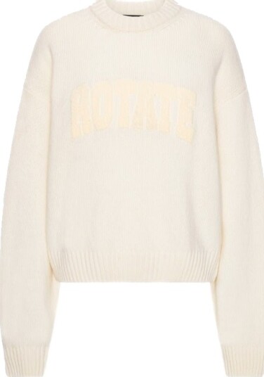 ROTATE Crewneck Sweater Cream S ROTATE Crewneck Sweater Cream S