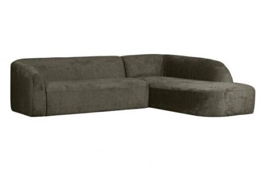 Bepurehome Sloping Corner Sofa Right Velvet frost