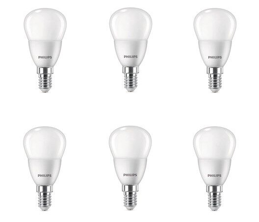Philips LED-lyspære P45 4,9W/827 (40W) 6-pack E14