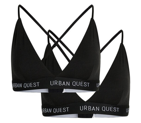 Urban Quest 2-Pack Bamboo Triangle BH svart Størrelse: XS Kvinner