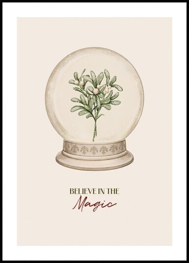 Watercolor Christmas Snow Globe Plakat Plakat / 21x30cm
