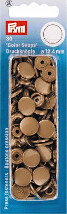 Prym Color Snaps Trykknapper av plast runde gull 12,4 mm 30 stk.
