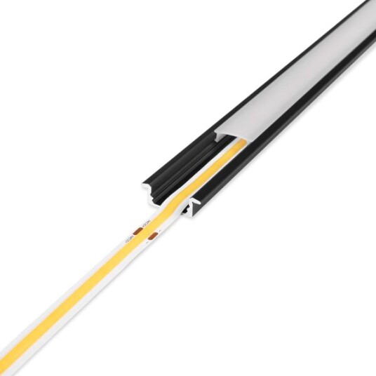 Aluminiumsprofil for LED stripe AGGE Recessed innfelt Svart 100 cm Aluminiumsprofil for LED stripe AGGE Recessed innfelt Svart 100 cm