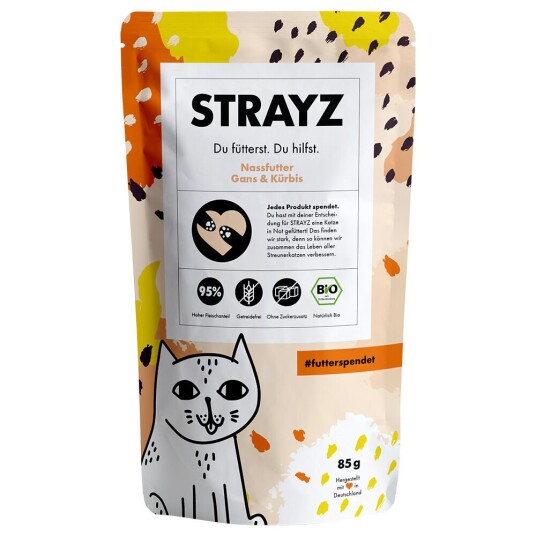 Strayz Bio-Pose 6 X 85 G Økologisk Gås Og Økologisk Gresskar Strayz Bio-Pose 6 X 85 G Økologisk Gås Og Økologisk Gresskar