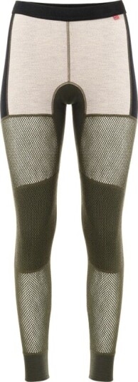 Aclima Women's WoolNet Hybrød Longs XL, Olive Night/Beige Melange/Jet Black
