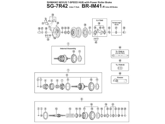 Shimano Nexus 7 planethjulssett 2 til SG 7R40/R41/R42