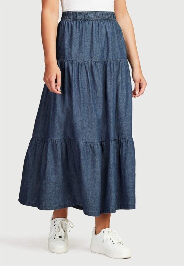 Cellbes Volangskjørt i denim Svea 38/40