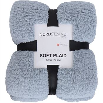 Borg Living Fleeceteppe Blå 130x170 cm Teddy fleece Ekstra myk og fin