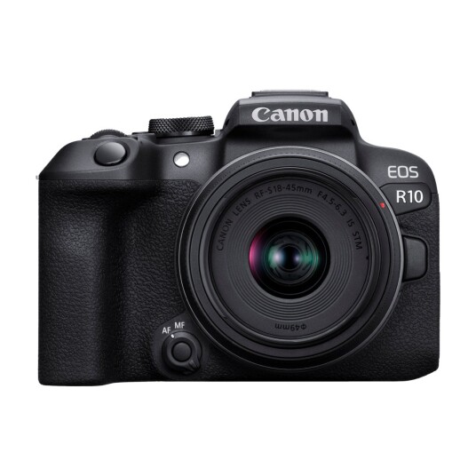 CANON EOS R10 KIT MED RF-S 18-45 IS STM + EF-EOS R-ADAPTER, SVART CANON EOS R10 KIT MED RF-S 18-45 IS STM + EF-EOS R-ADAPTER, SVART