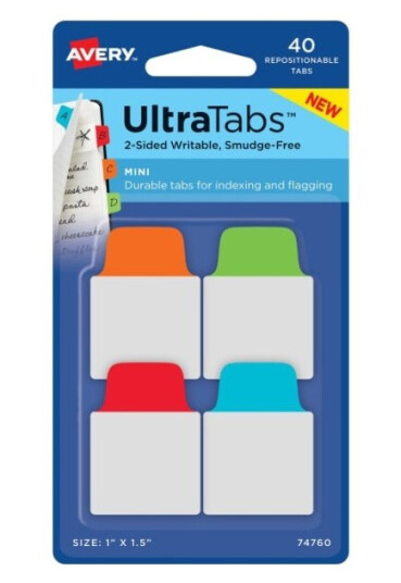 Avery Ultra Tabs Blank Faneindeks Bl? Grånn Oransje R?d Avery Ultra Tabs Blank Faneindeks Bl? Grånn Oransje R?d