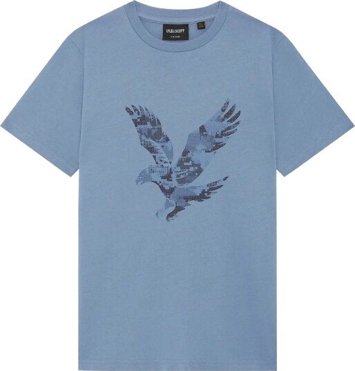 Lyle & Scott Pixelated Eagle Graphic T Shirt Blue 164 170