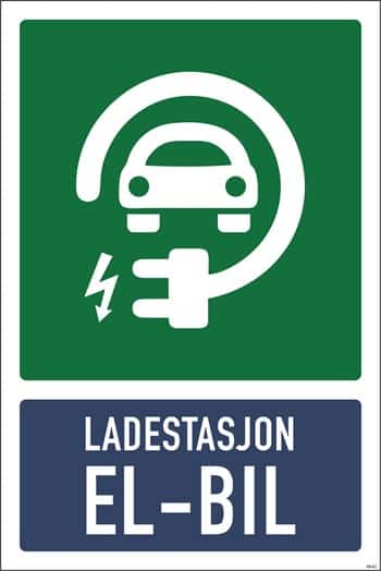 Elbil ladestasjon Alu plate Reflekterende