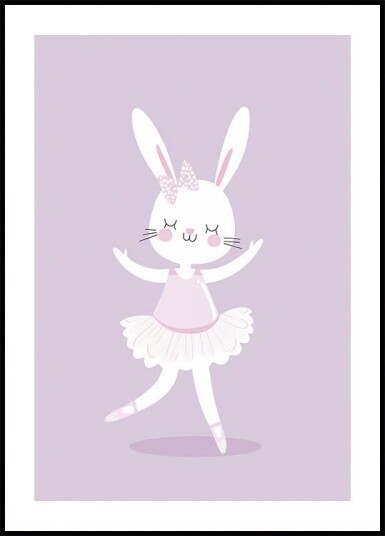 Ballerina Bunny Plakat Plakat / 70x100cm Ballerina Bunny Plakat Plakat / 70x100cm