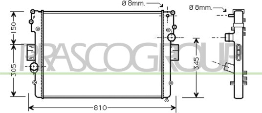 PRASCO FT926R005 Radiator motorkjøling