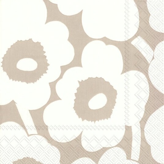 Ihr Marimekko Unikko lin krem kaffeservietter