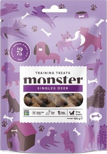Monster Pet Food Hundetreningsgodbiter Hjort 100g - Supplerende Ernæring for Hund Monster Pet Food Hundetreningsgodbiter Hjort 100g - Supplerende Ernæring for Hund