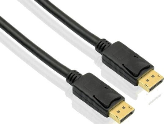 Helos Tilkoblingskabel Displayport Hann/Han 4K 2,0M Svart