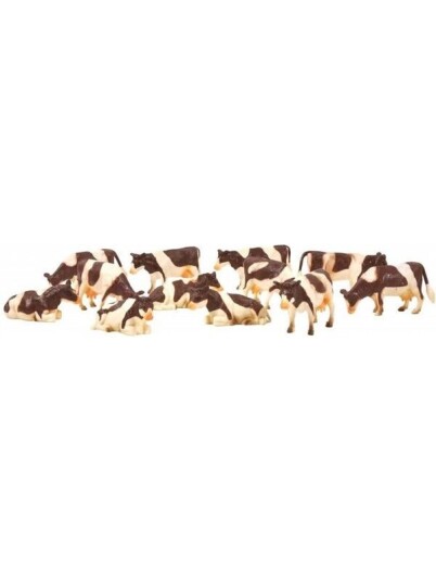 Kids Globe Cows Red/Fur 12pcs. 1:32