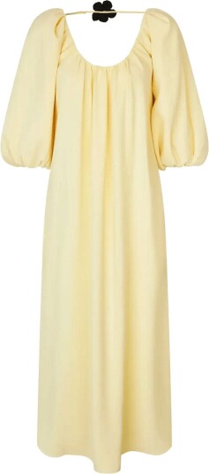 STINE GOYA Heavy Crepe Romantic Voluminous Sleeve Dress   PASTEL YELLOW   S