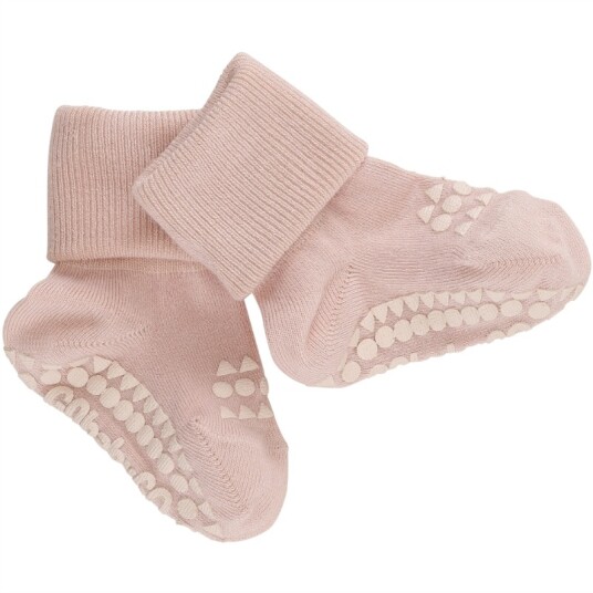 GObabyGO non slip socks bamboo – soft pink   2 3år