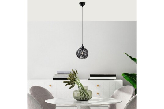 Taklampe Souvik Svart 17 x 17 x 118 cm