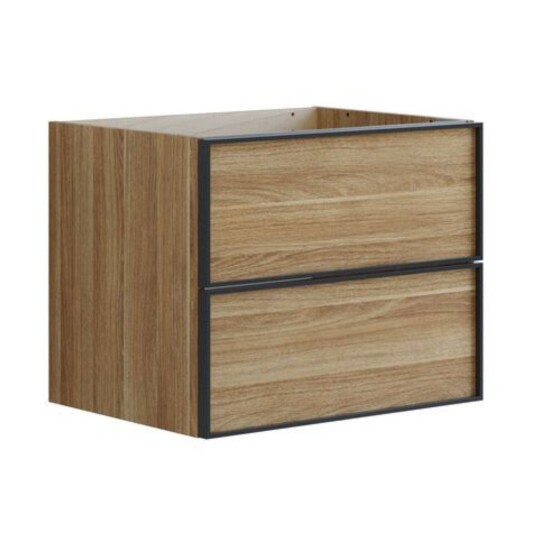 Dansani Inzo Alu-ramme Svart Servantskap 2 Skuff H48cm Varm eik / 60cm