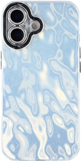 EIDERWOOD iPhone 17 Hybrid Plast Deksel m. Innebygd Kameralinsebeskyttelse Rynket Mønster / Sølv