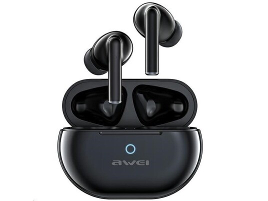 Awei Bluetooth 5.3 T61 Tws Hodetelefoner + Dockingstasjon Svart/Svart