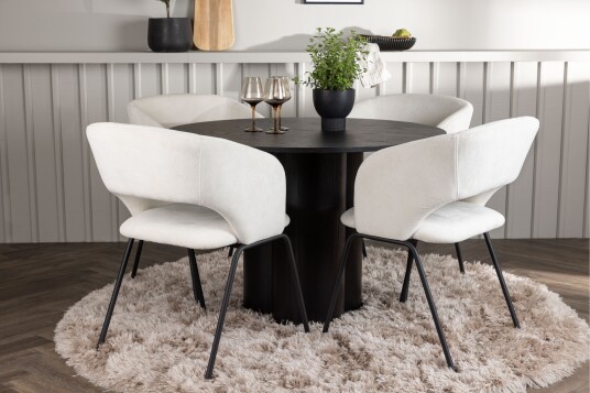 Venture Home Olivia Matgruppe 110 cm Rund med 4 Day Stoler Sort